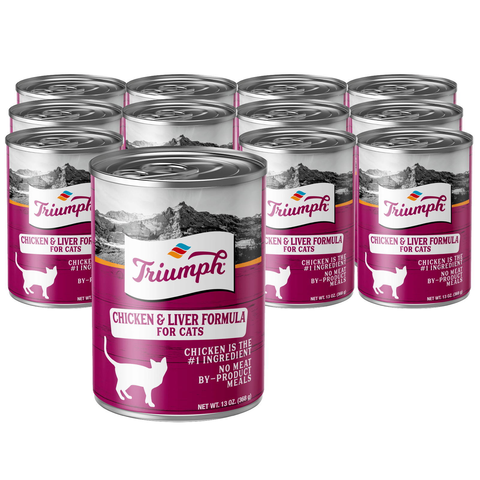 Chicken and Liver Recipe Wet Cat Food | 13 oz - 12 pk | Triumph