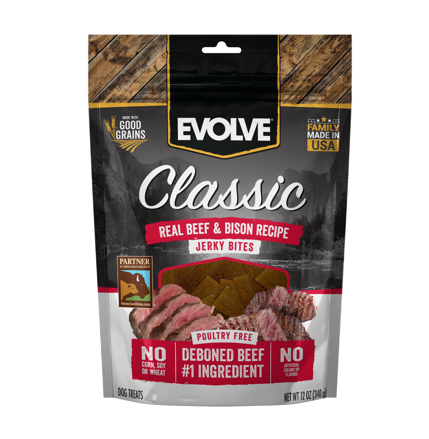 Classic Beef & Bison Jerky Bites | 12 oz | Evolve