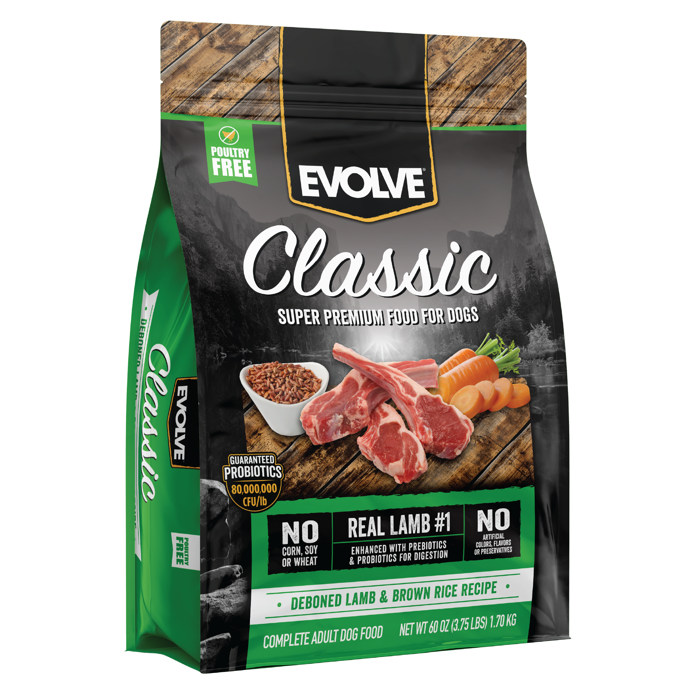 Classic Lamb & Brown Rice Dog Food | 3.75 LB, 14 LB | Evolve