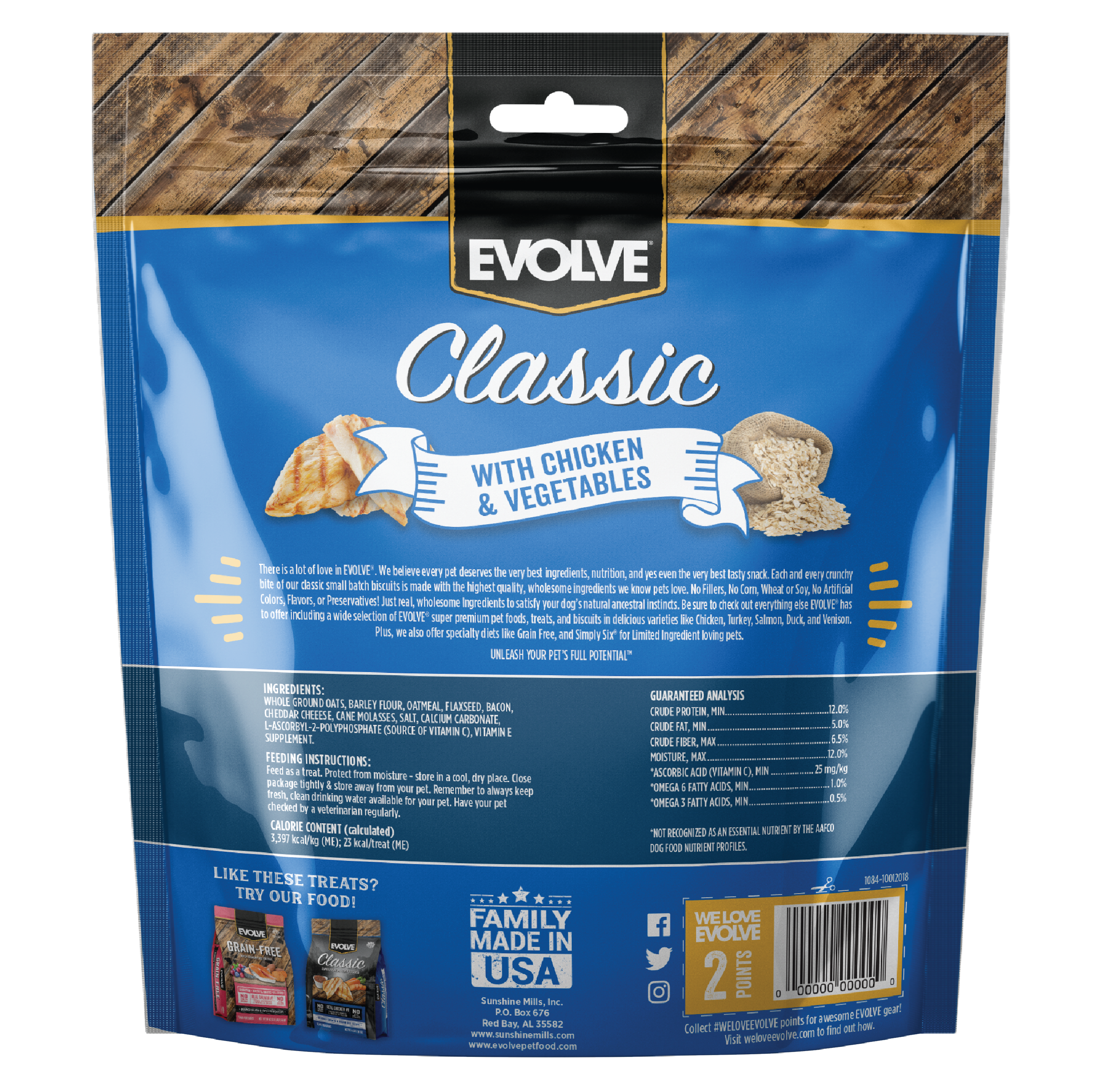 Evolve Classic Small Batch Oven Baked Biscuits with Chicken & Vegetables