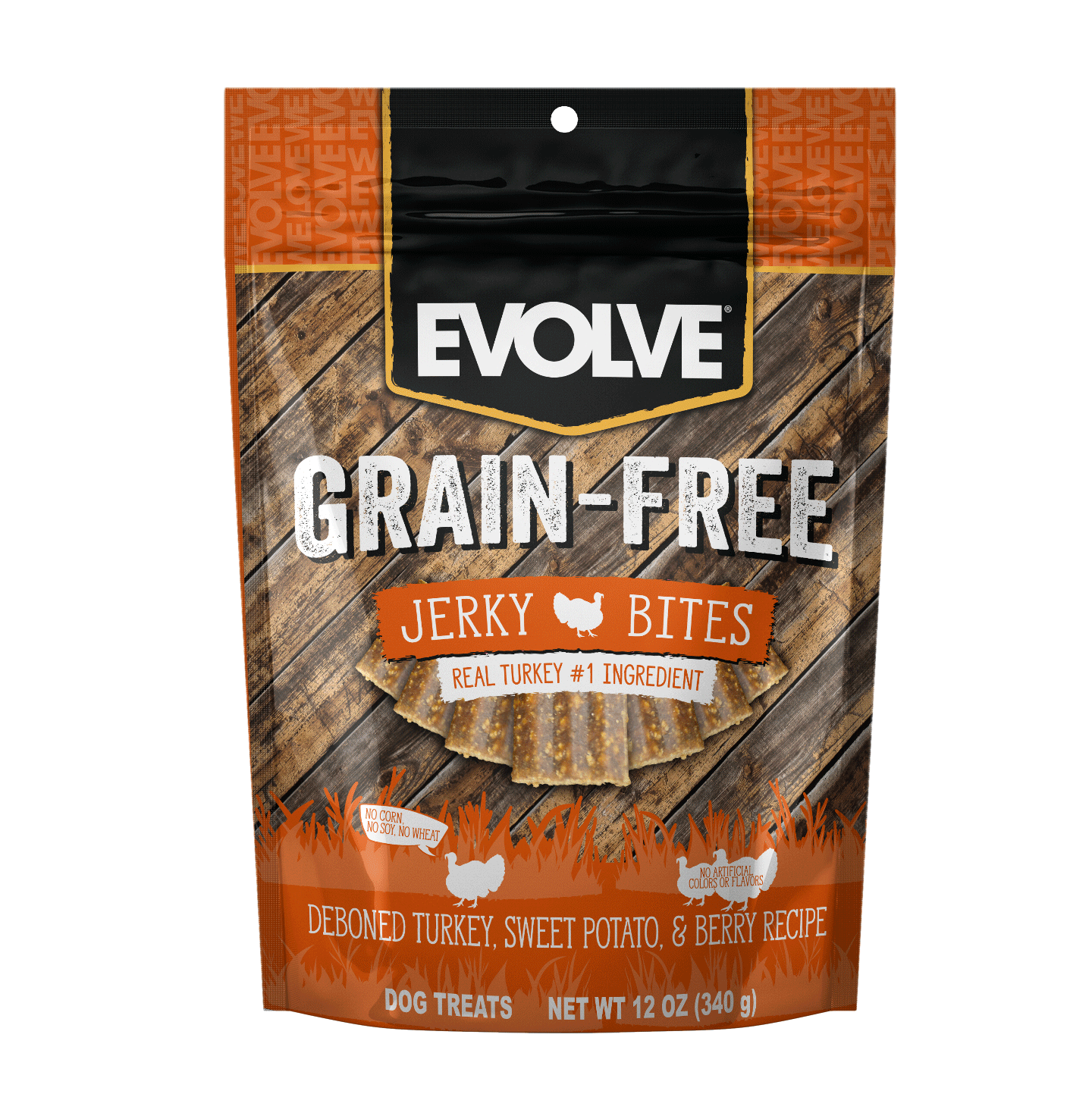Grain Free Turkey, Pea, & Berry Jerky Bites | 12 oz | Evolve