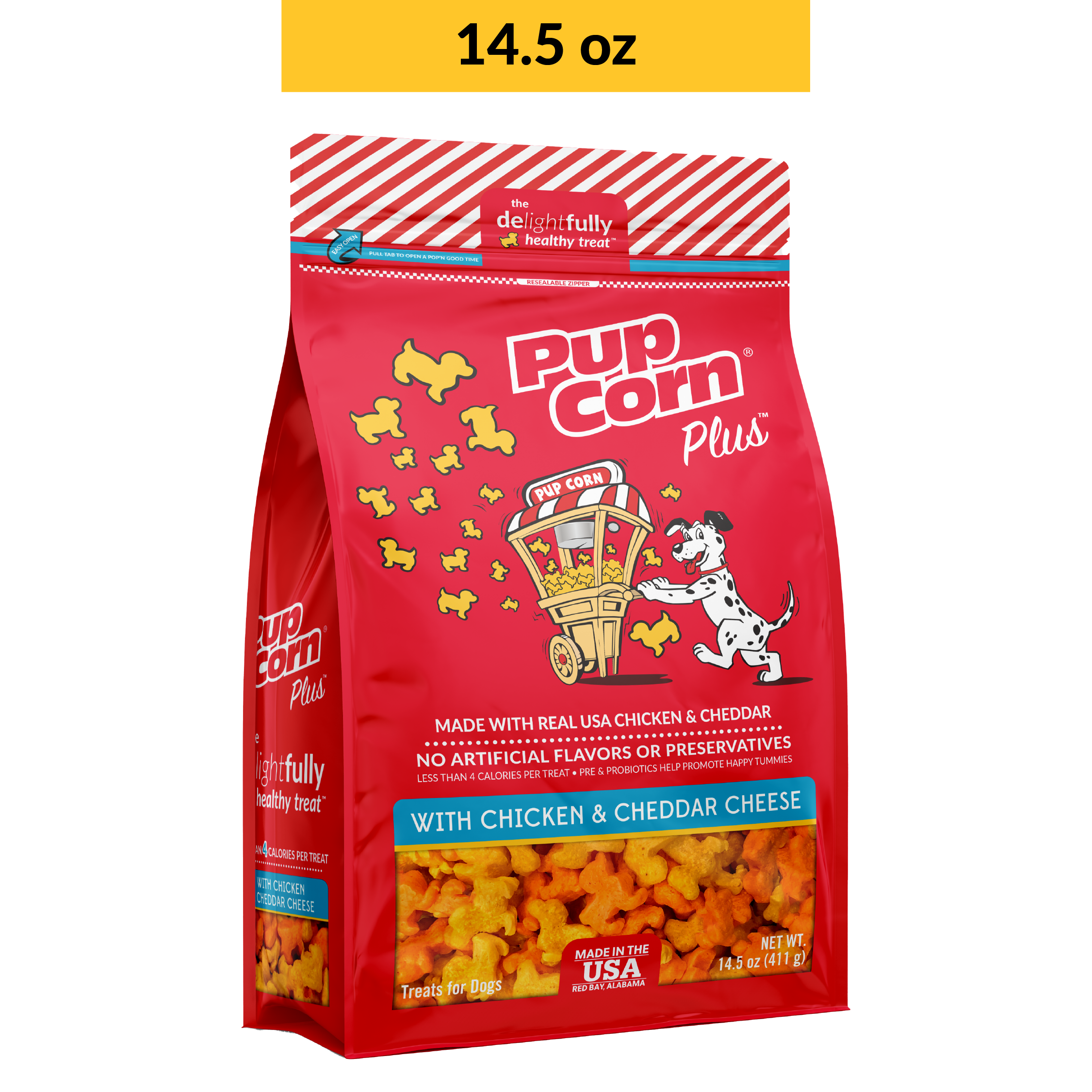 Pup Corn Plus Chicken & Cheddar Cheese Dog Treats