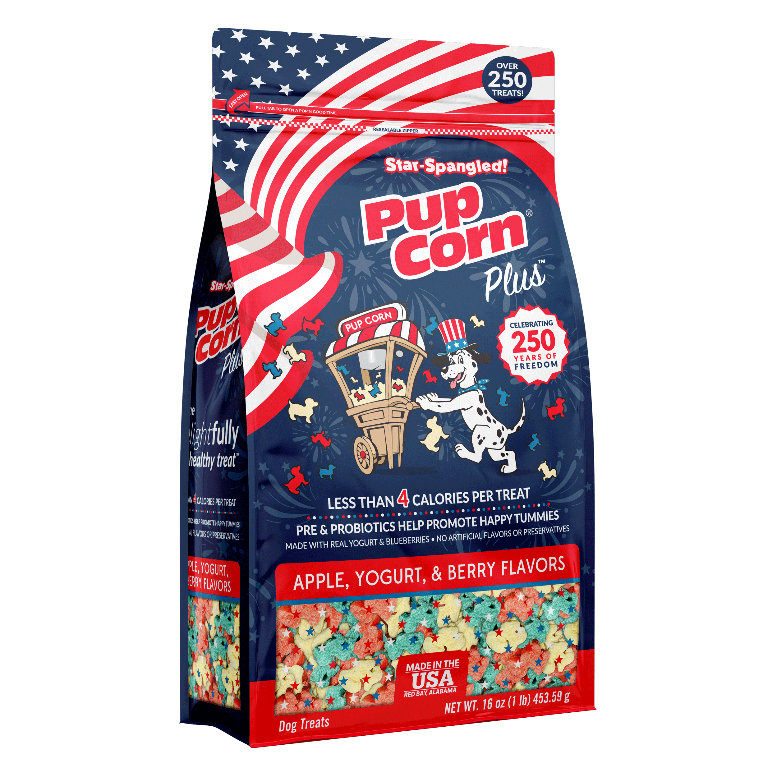 Star Spangled Apple, Yogurt, & Berry Dog Treats | 16 oz | Pup Corn Plus