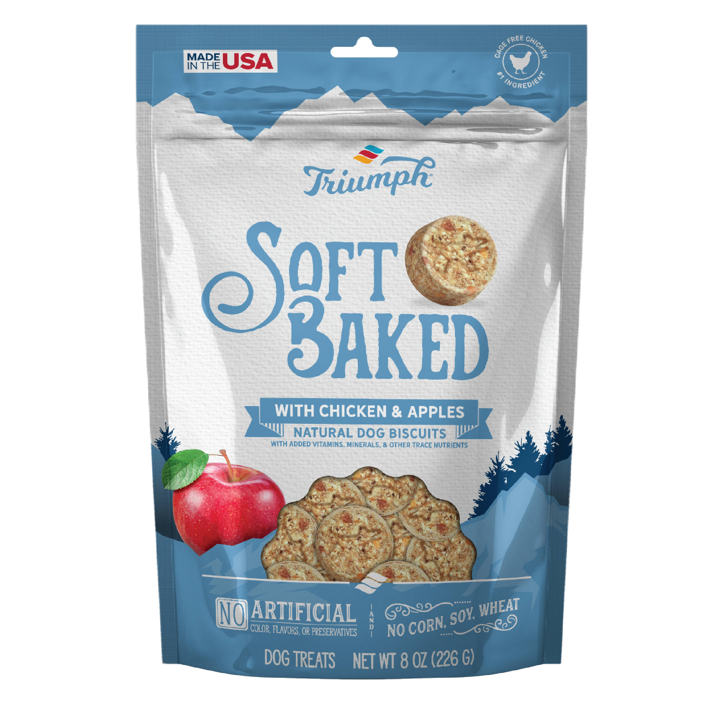 Soft Baked Dog Biscuits with Chicken & Apples | 8 oz | Triumph