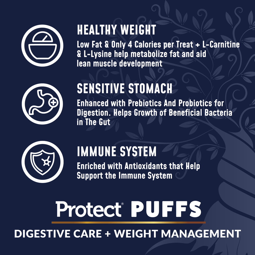 Protect Puffs Digestive Care + Weight Management Dog Treats | 20 oz | Veterinary Select