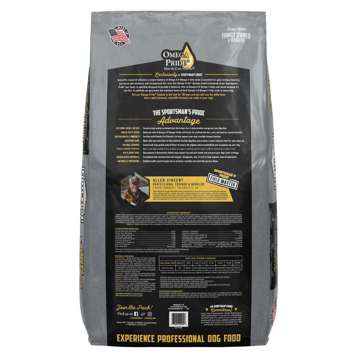 sportsmans pride limited ingredient formula grey bag