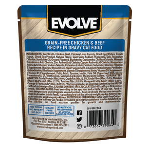Grain Free Chicken & Beef in Gravy Wet Cat Food, 3 oz, Back Panel