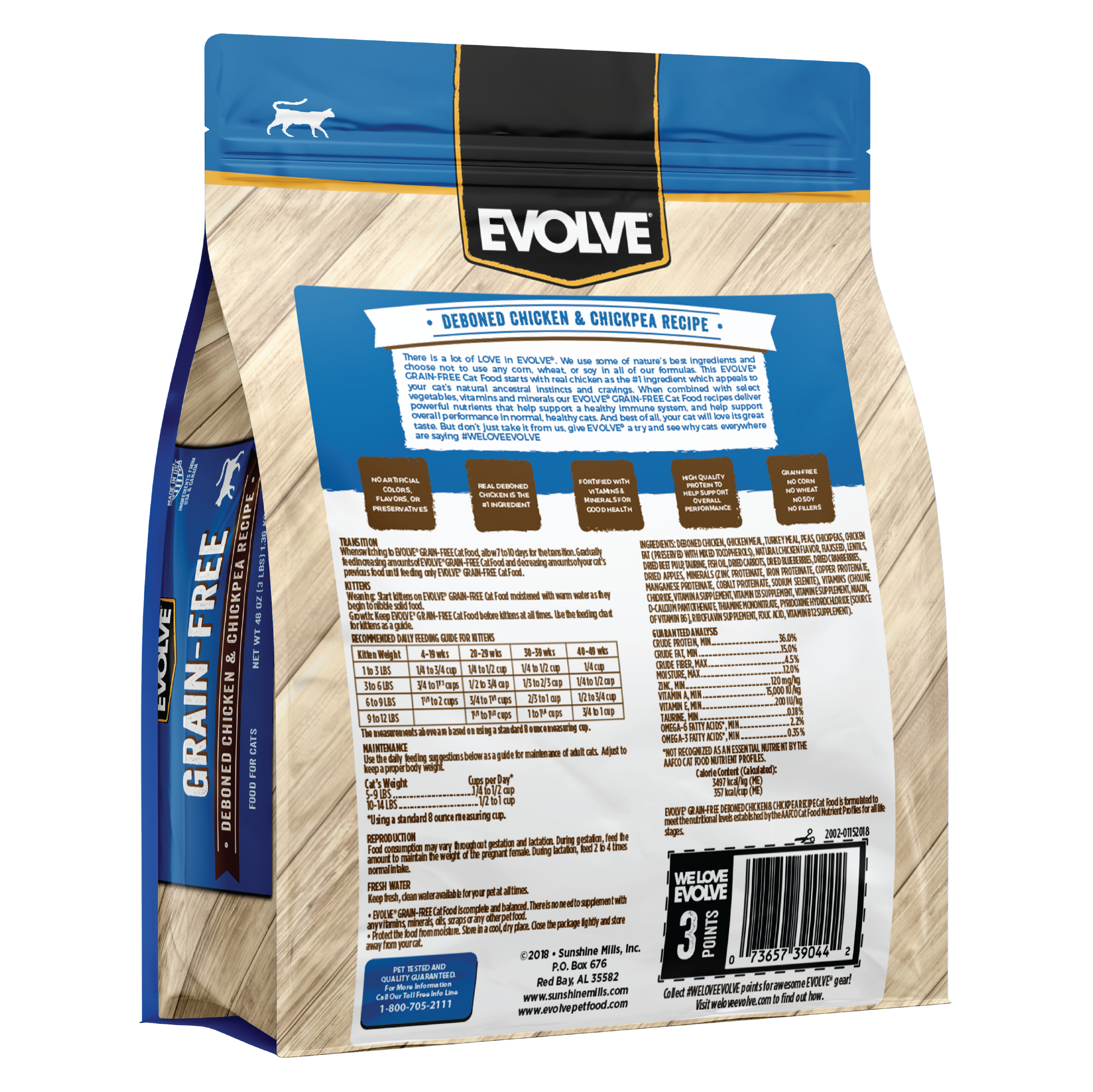 chickpeas in cat food back panel