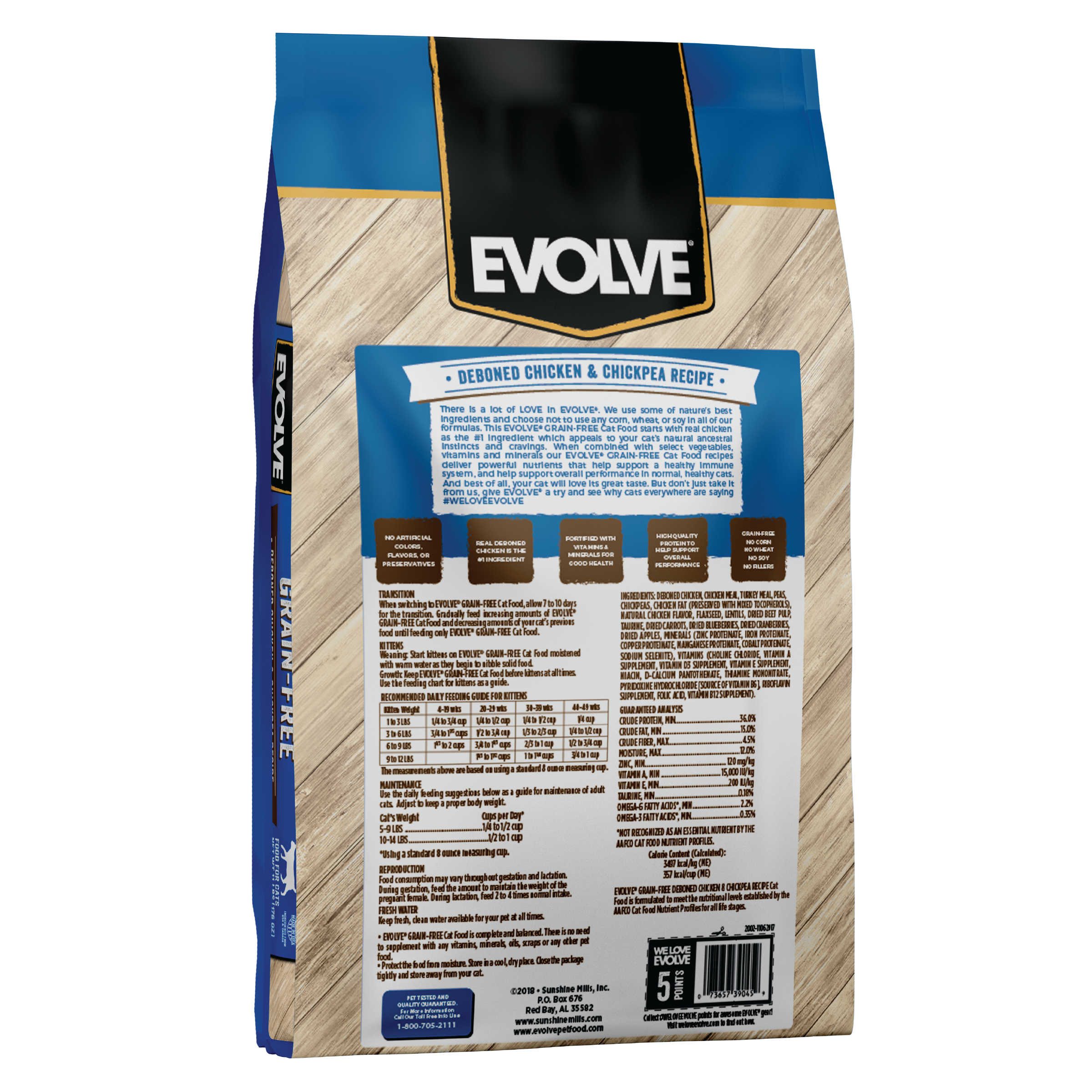 chickpeas in cat food back panel 11 lb bag