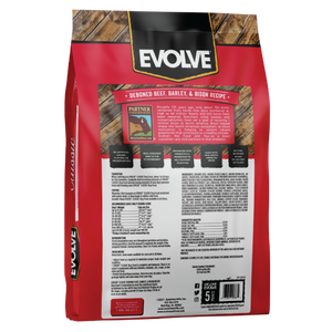 beef and barley dog food, 14 LB, back panel