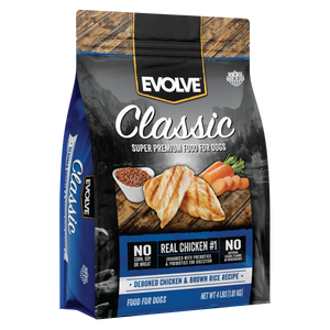 evolve classic dog food chicken, 4 LB, Front Panel