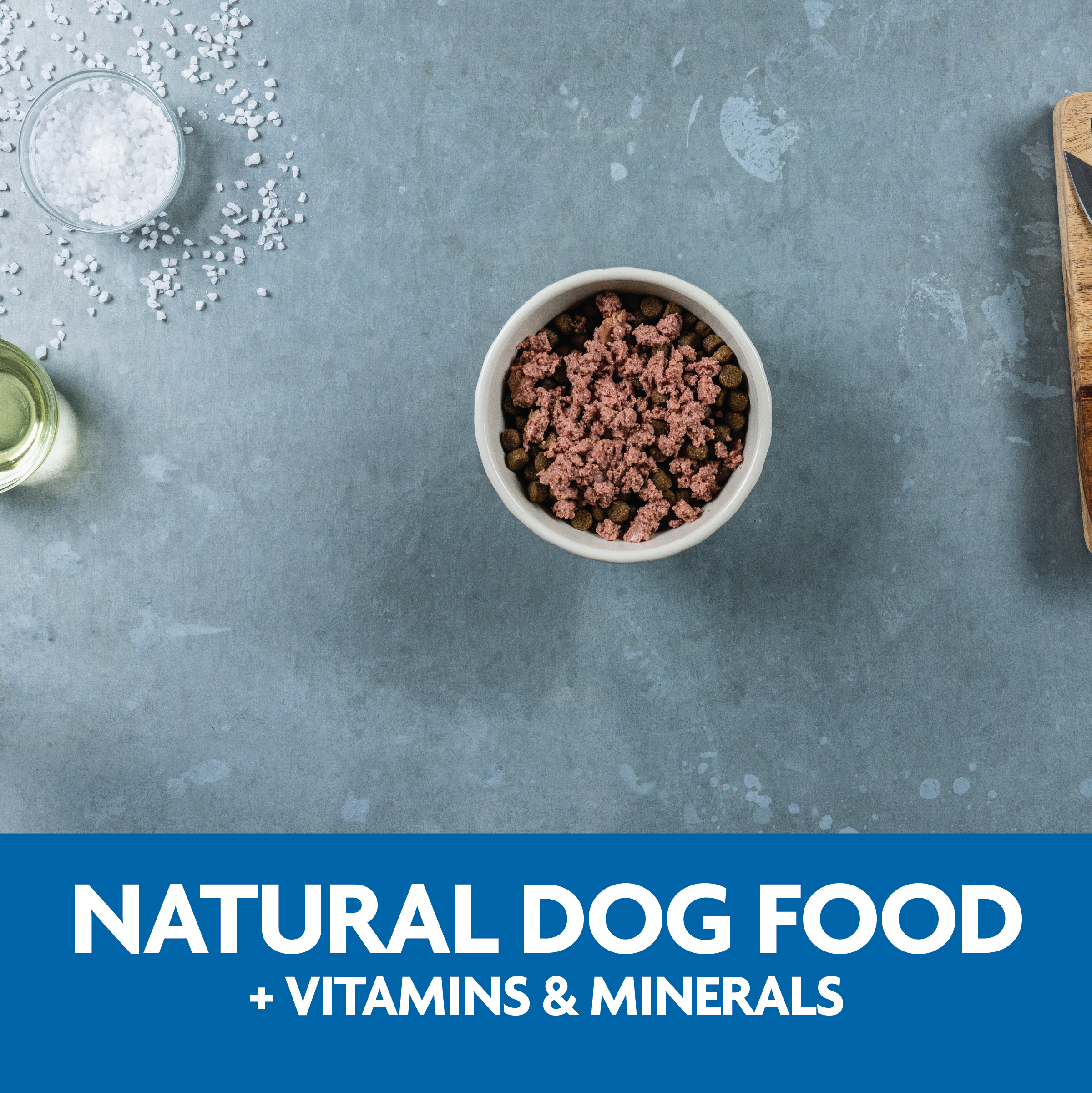 natural dog food plus vitamins and minerals