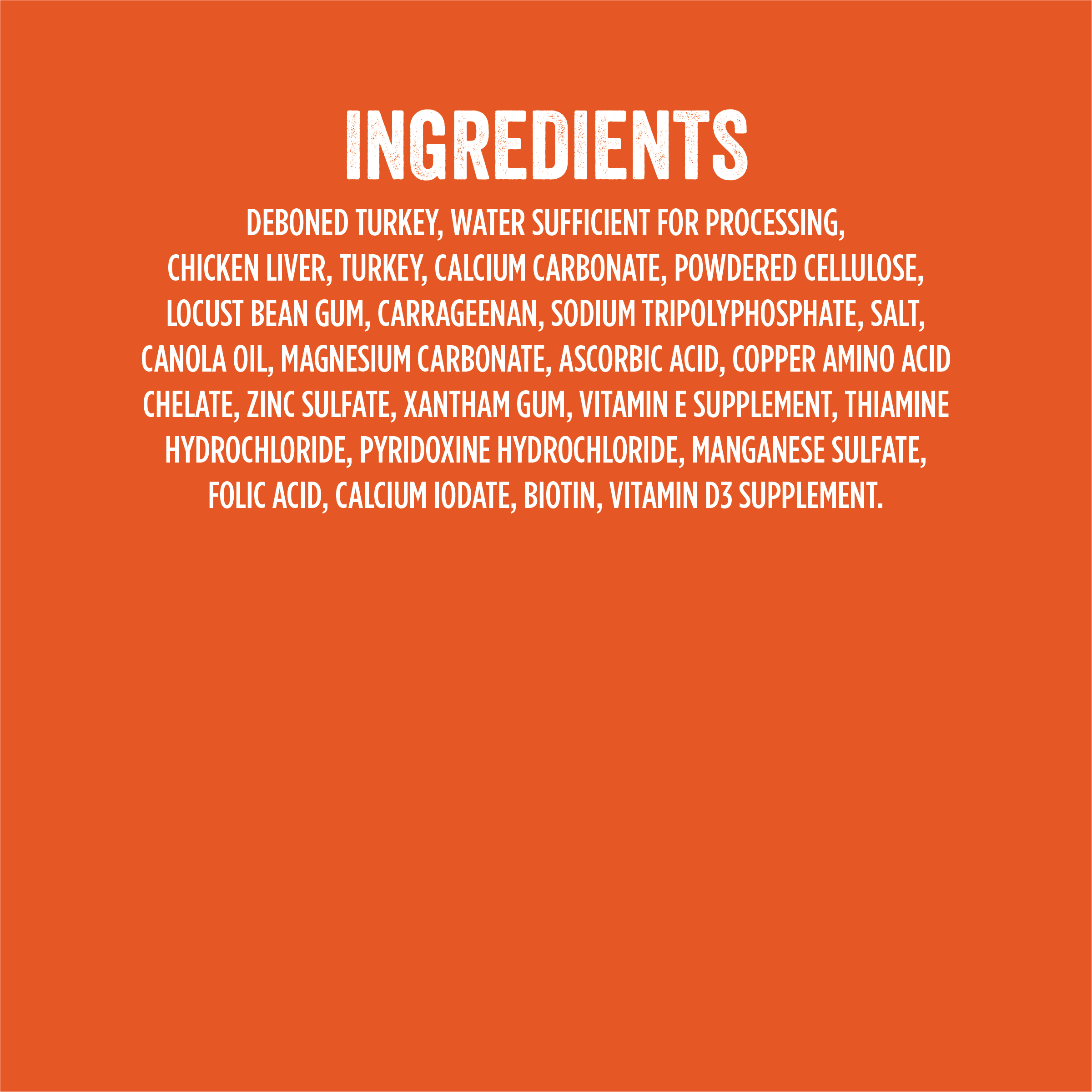 Ingredient panel
