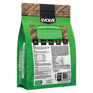 Evolve Classic Lamb and Brown Rice Dog Food, 3.75 LB - Back Panel