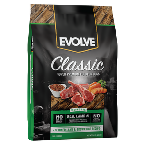 Evolve Classic Lamb and Brown Rice Dog Food, 14 LB - Front Panel