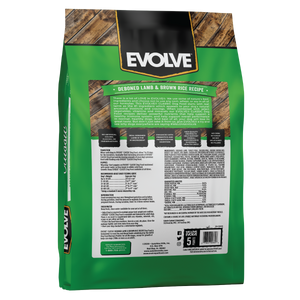Evolve Classic Lamb and Brown Rice Dog Food, 14 LB - Back Panel