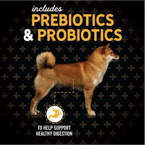 includes pre and probiotics to help support healthy digestion