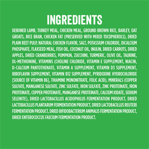 lamb and rice dog food ingredients