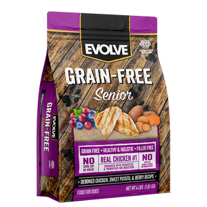 grain free senior dog food, 4 LB - Front Panel