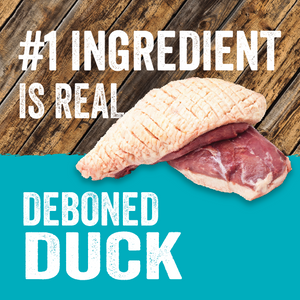#1 ingredient is real, deboned duck