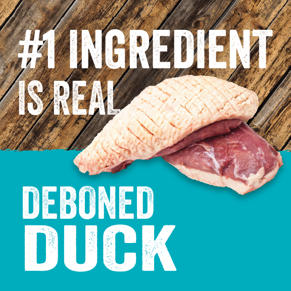 #1 ingredient is real, deboned duck