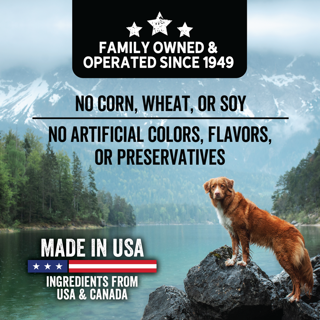 Family owned and operated since 1949. No Corn, Wheat or Soy. No Artificial Colors, Flavors or Preservatives. Made in the USA with ingredients from USA and Canada.
