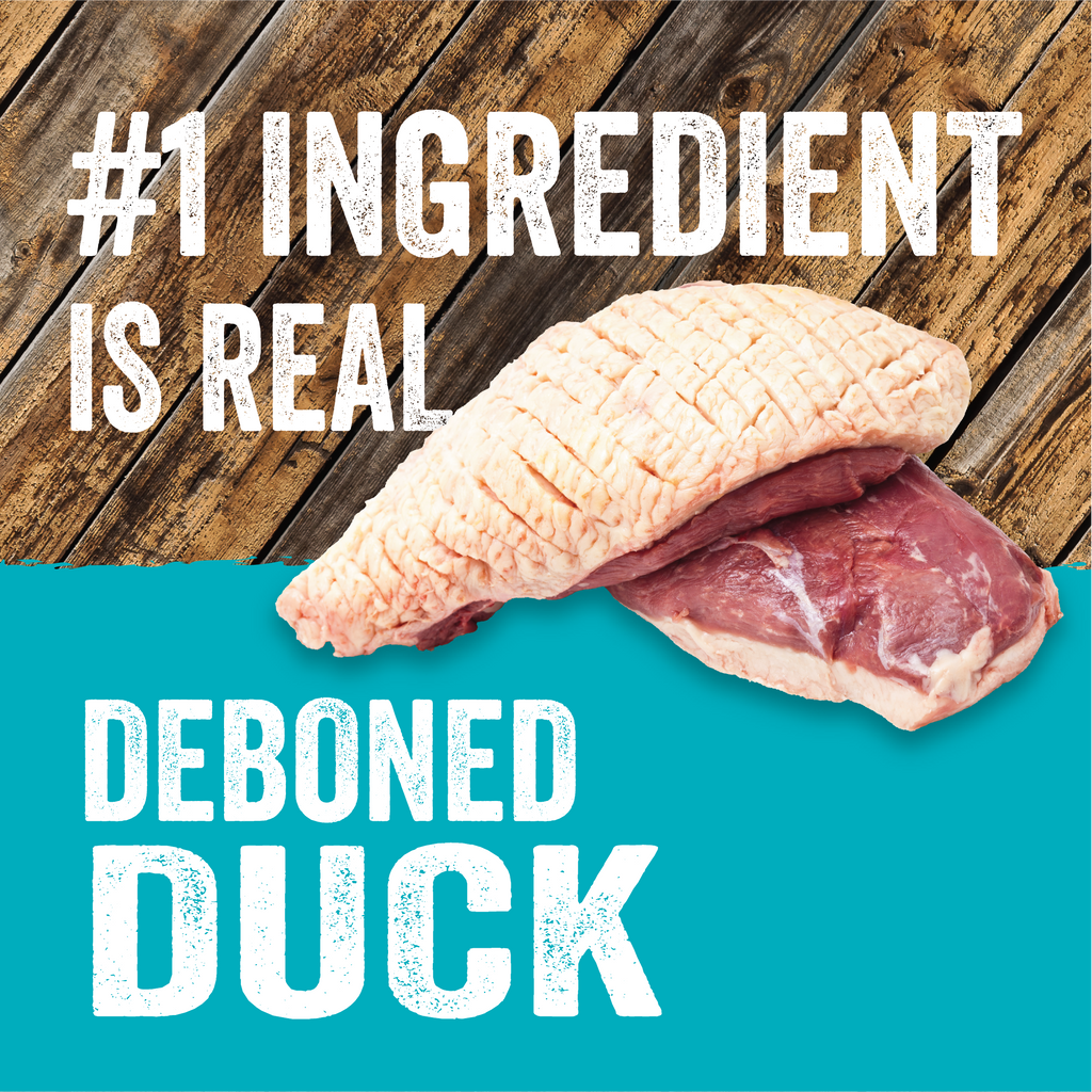 #1 ingredient is real, deboned duck