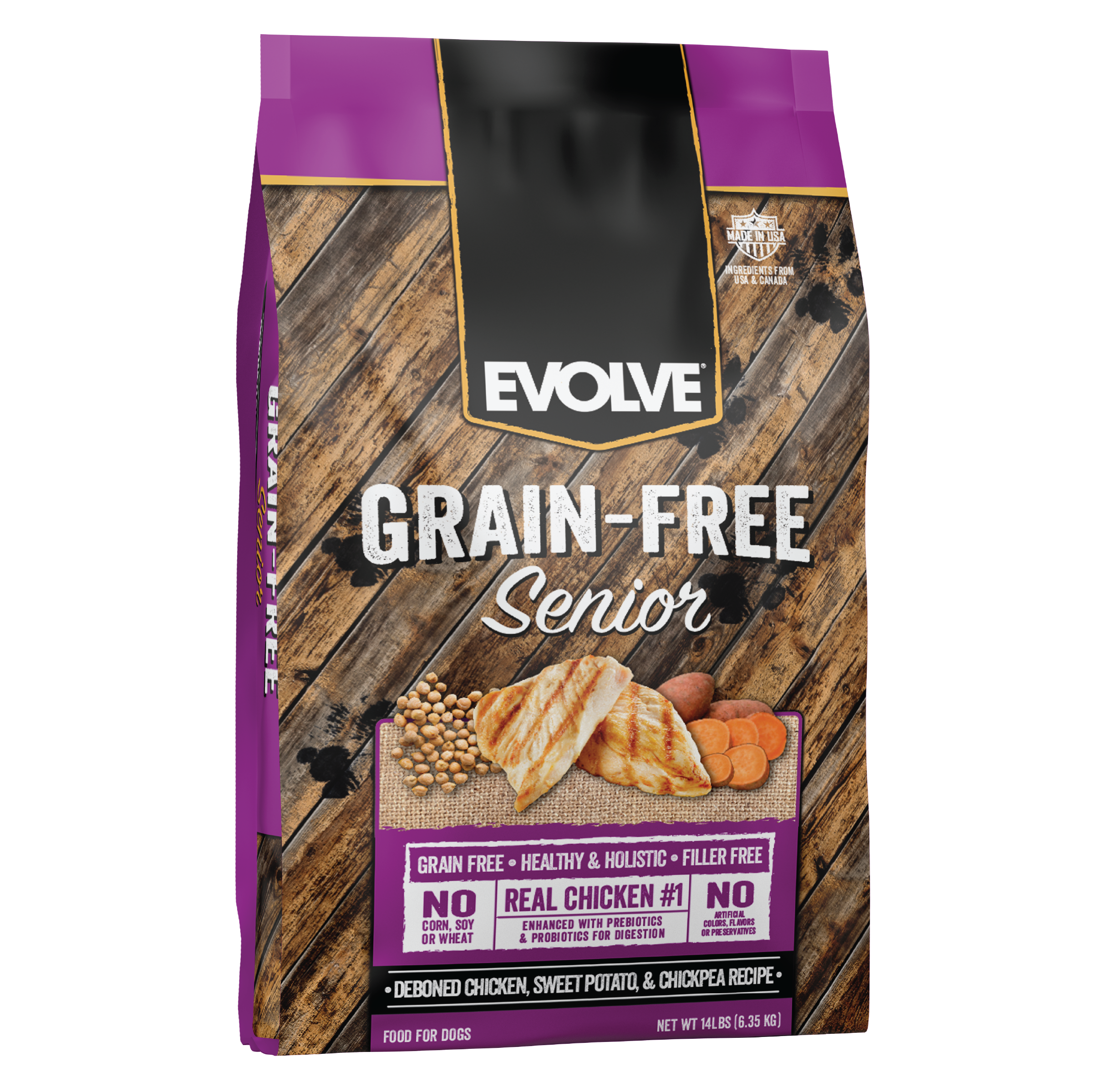grain free senior dog food, 14 LB - Front Panel