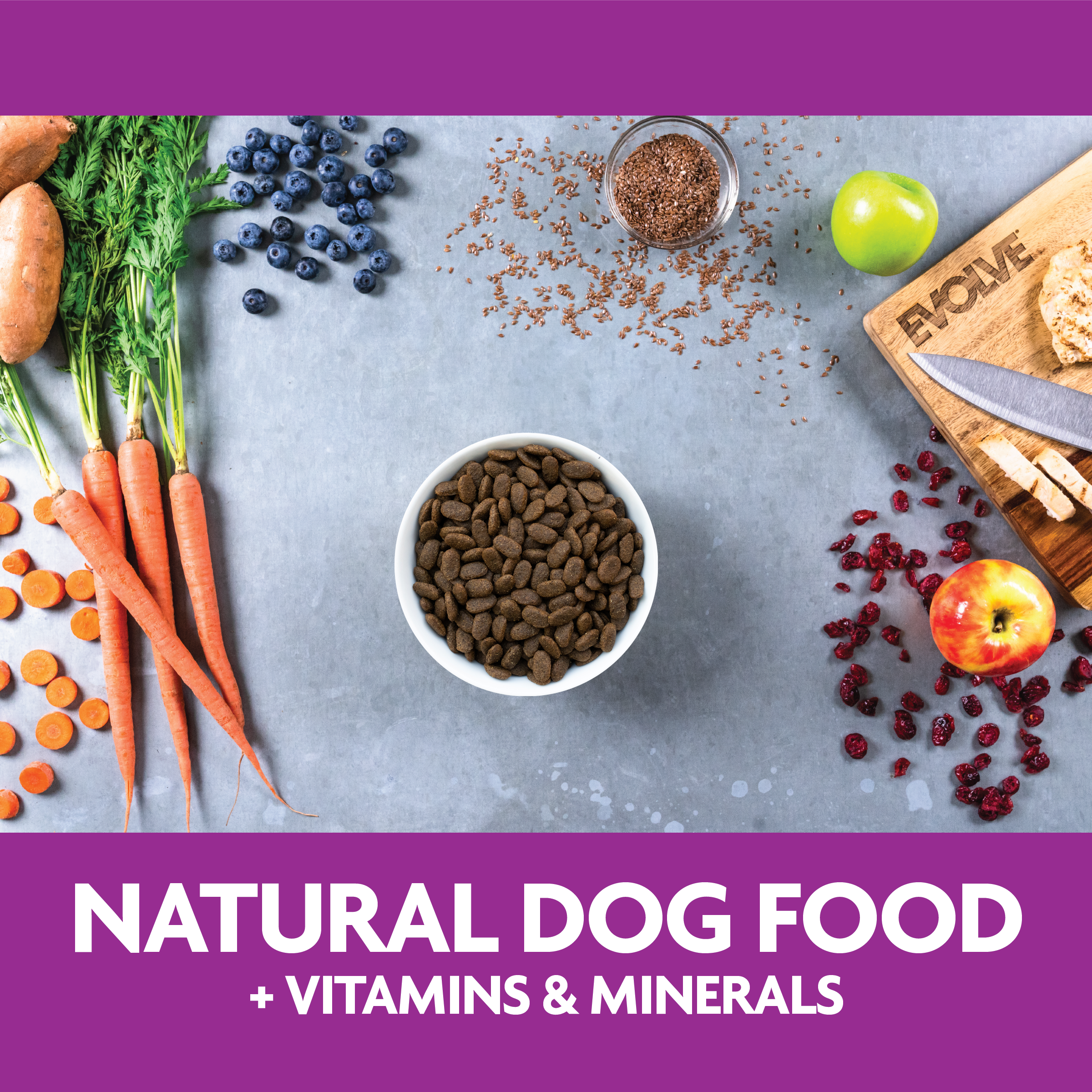 natural dog food plus vitamins and minerals
