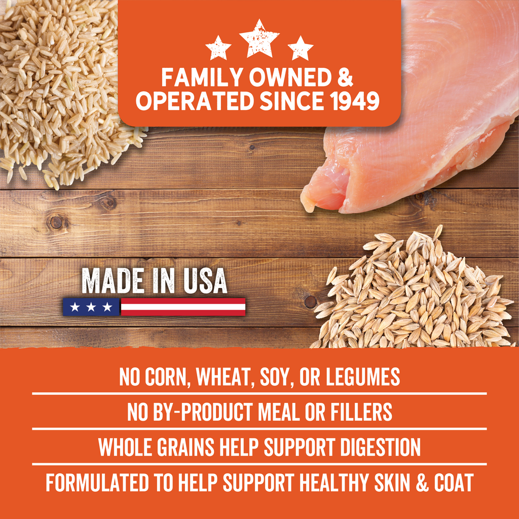 No Corn, Wheat, Soy or legumes. Made in the USA. 