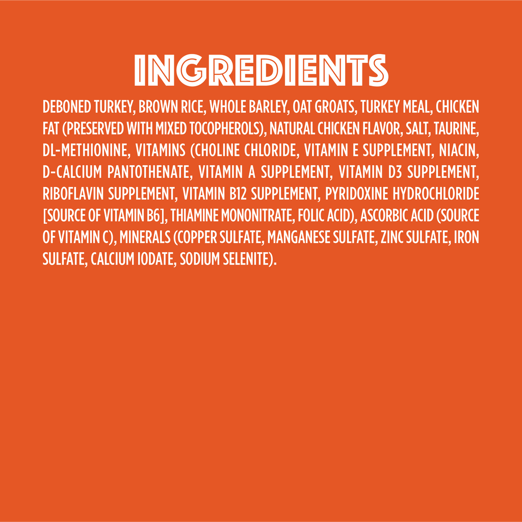 turkey and brown rice dog food ingredients