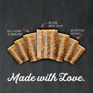 salmon jerky dog treats made with love