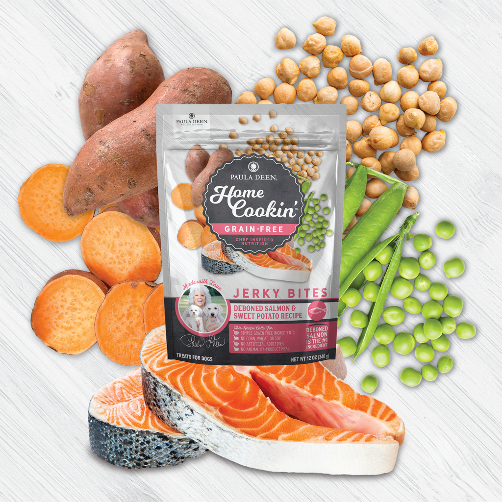 Grain Free Salmon & Sweet Potato Jerky Bites | 12 oz | Paula Deen Home Cookin'