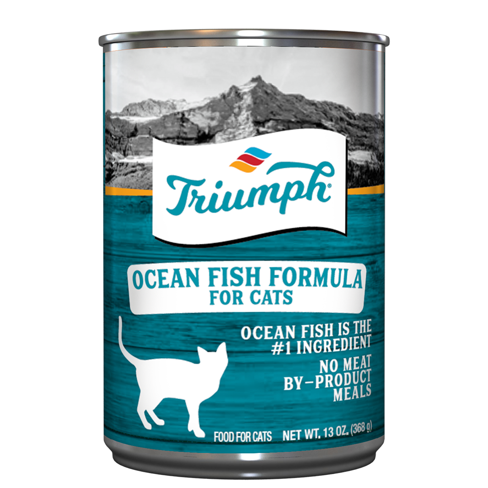 Triumph Ocean Fish Formula Wet Cat Food | 13.2 oz - 12 pk | 5.5 oz - 24 pk