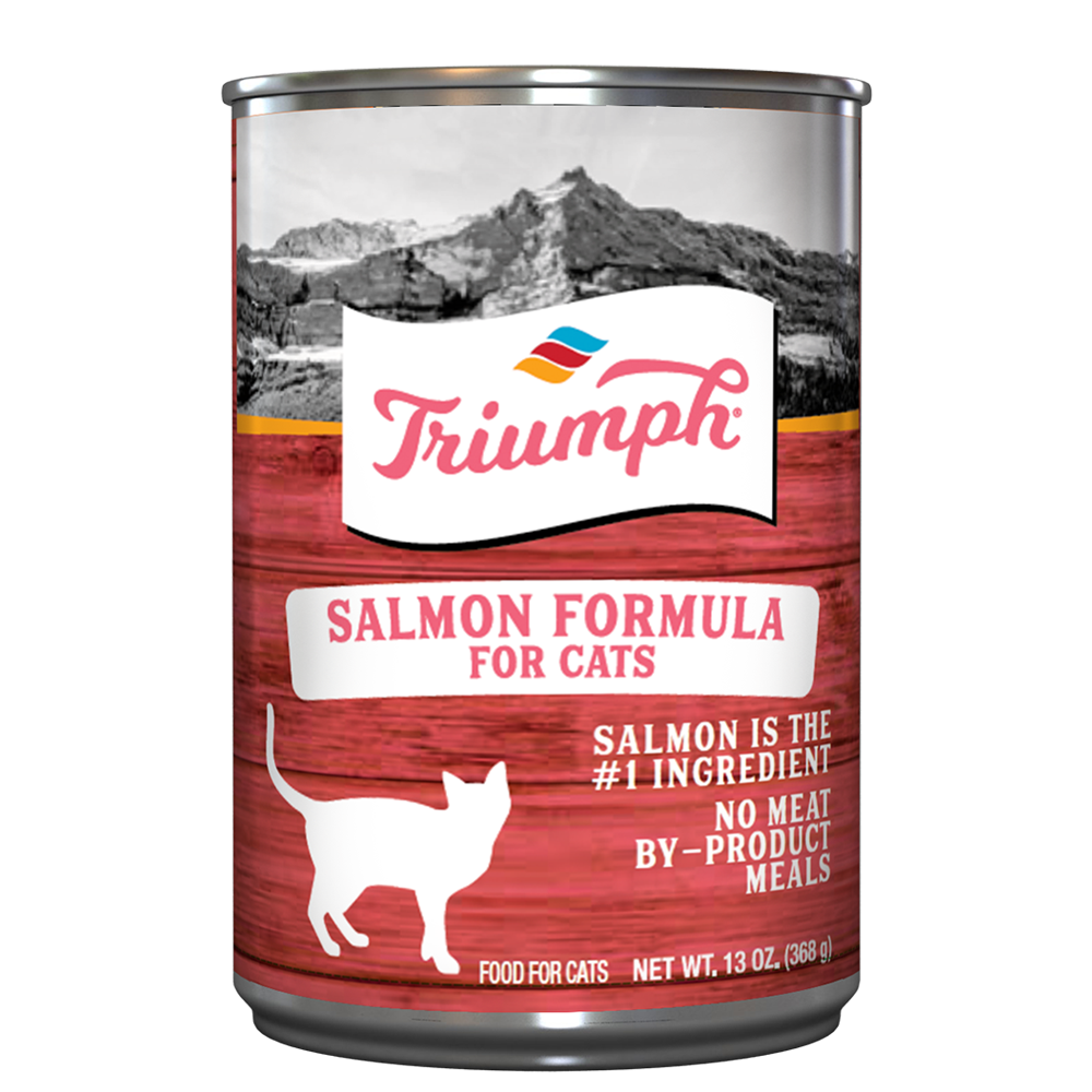 Triumph Salmon Formula Wet Cat Food | 13.2 oz - 12 pk | 5.5 oz Triumph Salmon Formula Wet Cat Food | 13.2 oz - 12 pk | 5.5 oz