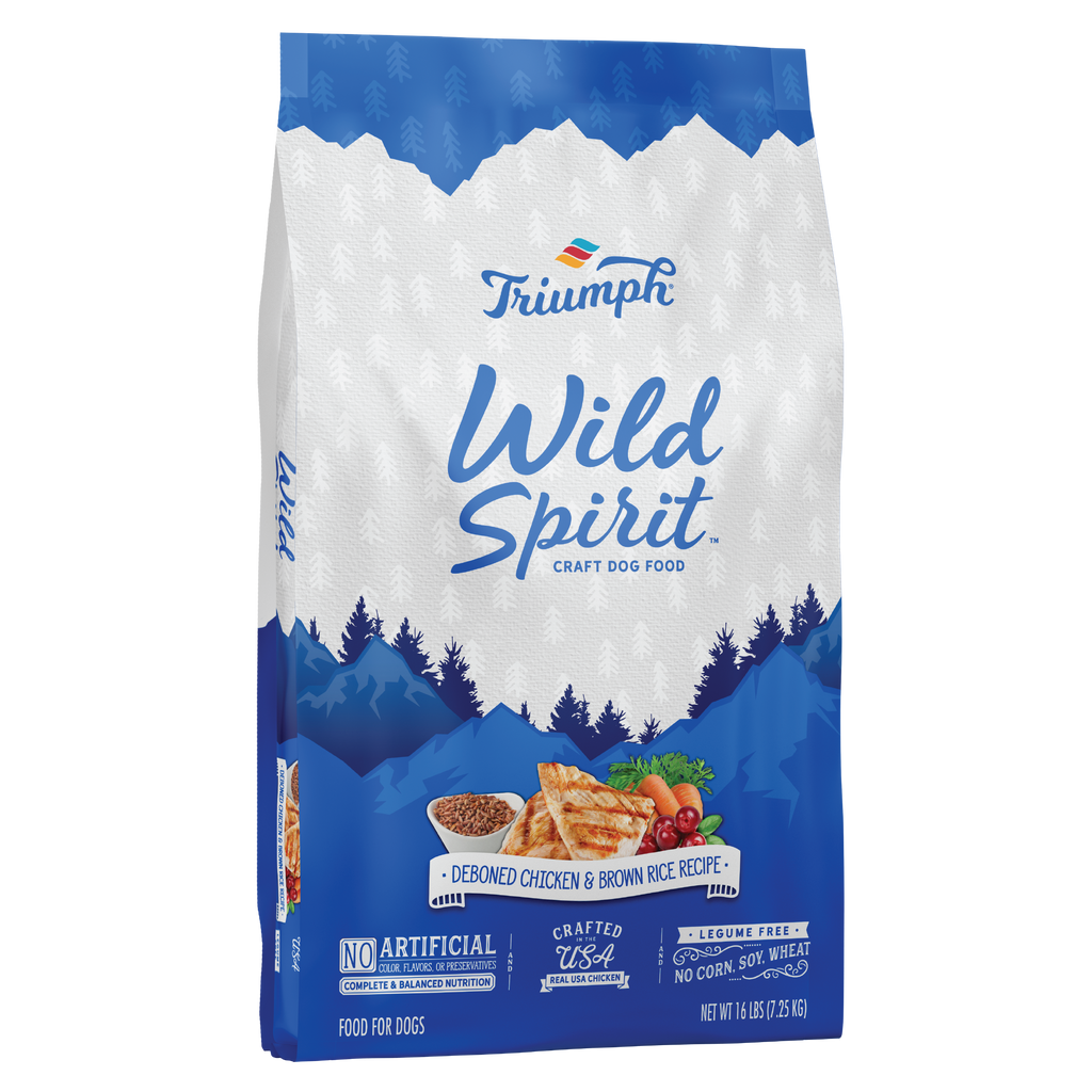 Triumph Wild Spirit Chicken & Brown Rice Recipe Dry Dog Food | 3.5 LB, 16 LB, 30 LB