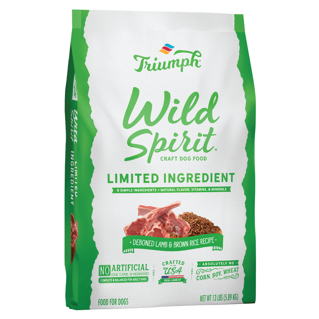 Triumph Wild Spirit Limited Ingredient Lamb & Brown Rice Recipe Dry Dog Food | 13 LB, 26 LB