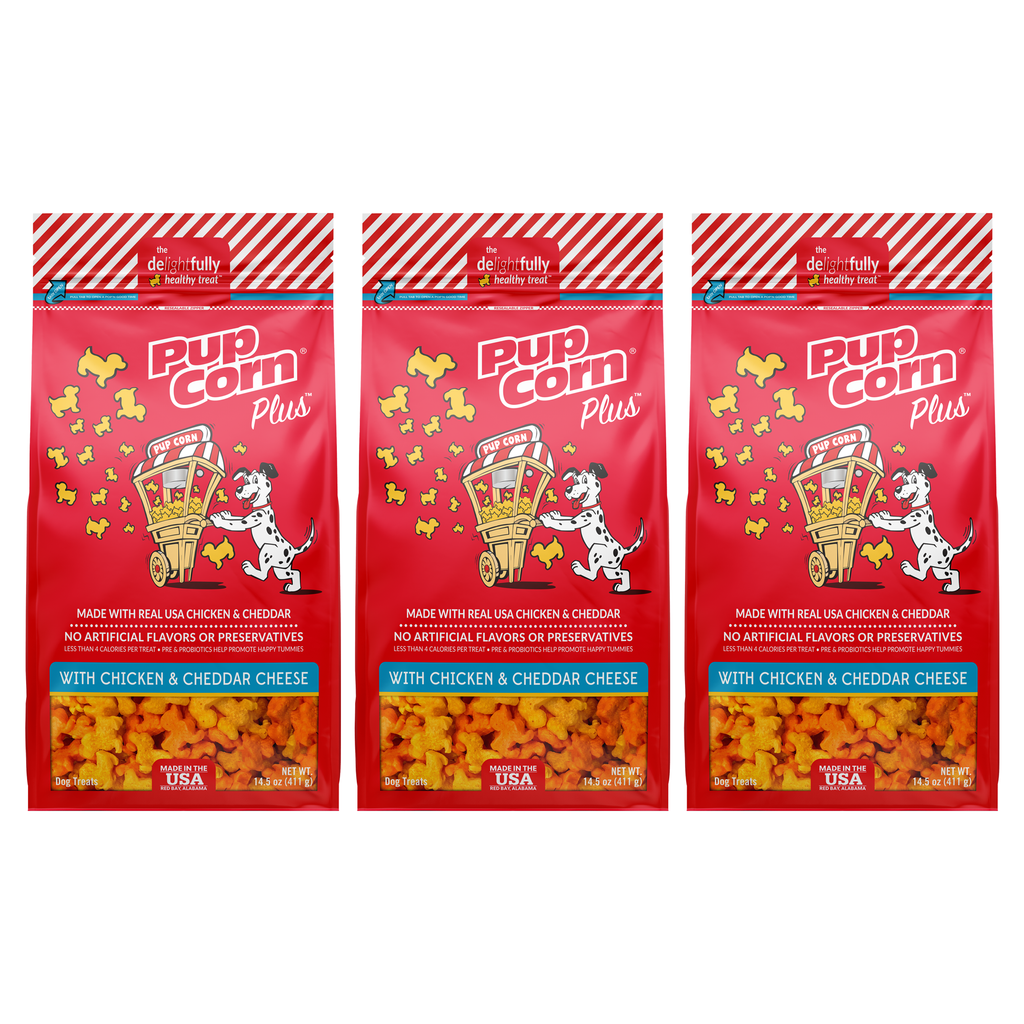 Chicken & Cheddar Cheese Dog Treats | 14.5 oz | Pup Corn Plus