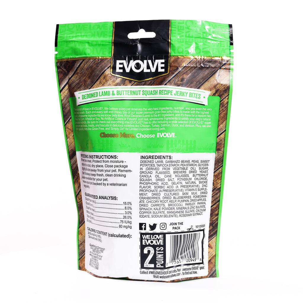 Grain Free Lamb Jerky Bites | 12 oz | Evolve