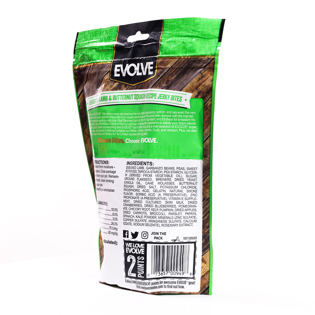 Grain Free Lamb Jerky Bites | 12 oz | Evolve