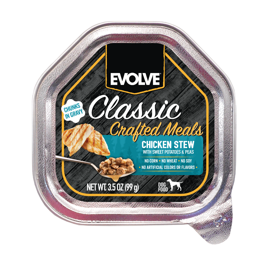 Evolve Classic Crafted Meals Chicken Stew Wet Dog Food | 3.5 oz - 15 pk