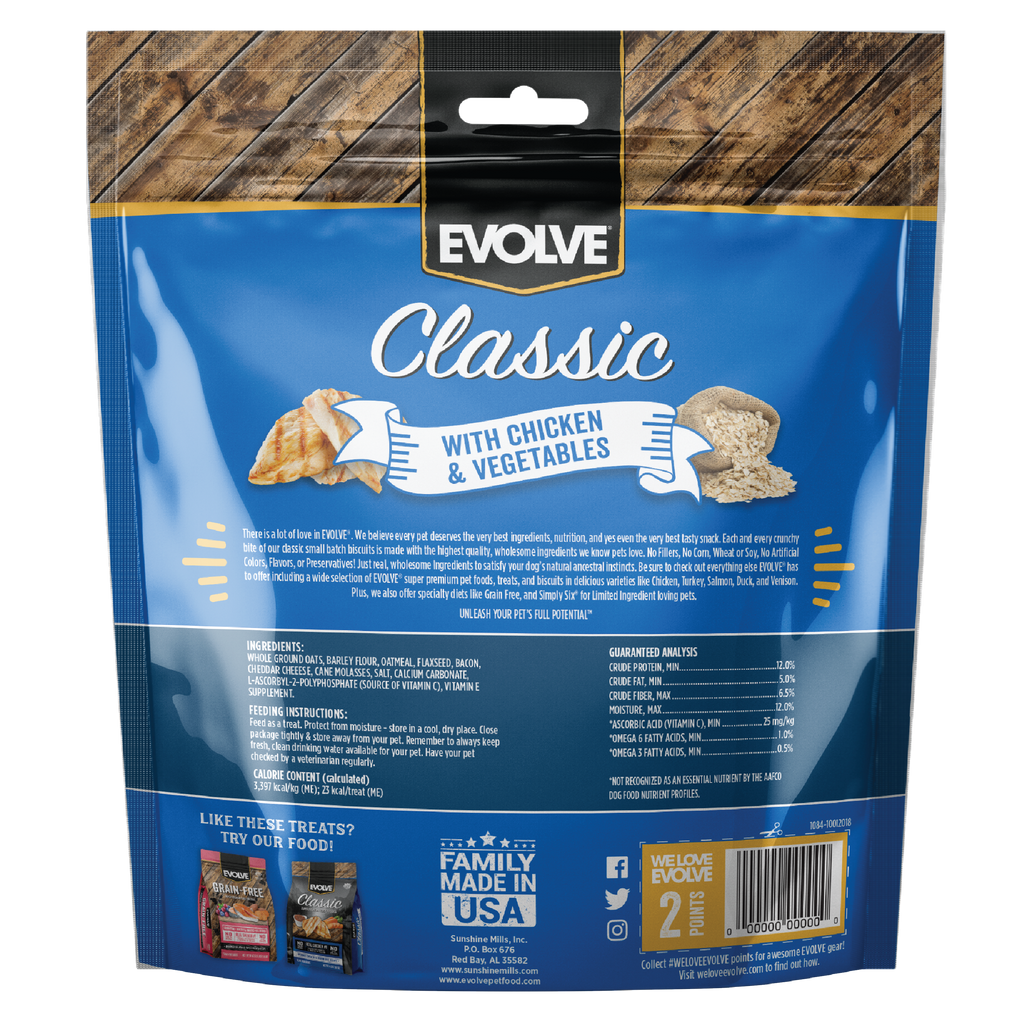 Evolve Classic Small Batch Oven Baked Biscuits with Chicken & Vegetables