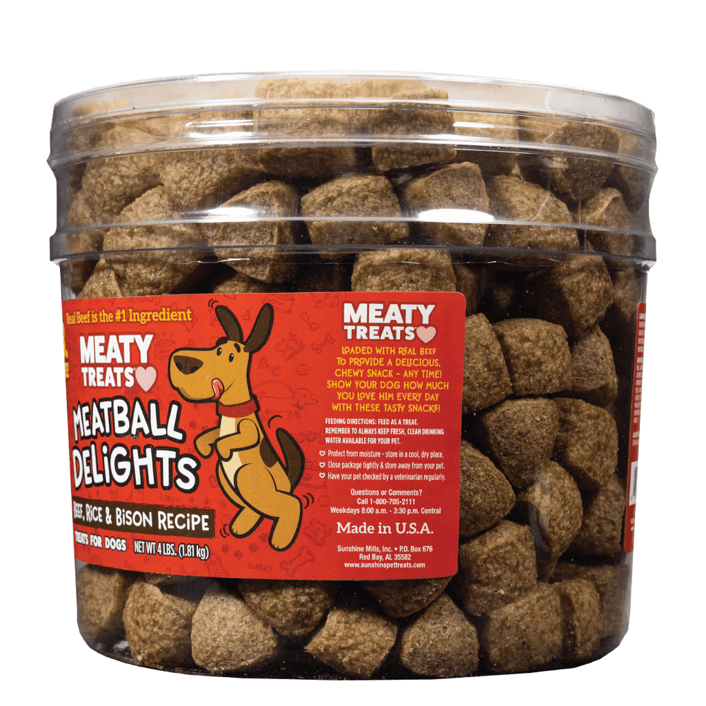 Meatball Delights Beef, Rice & Bison Dog Treats | 4 LB | Meaty Treats