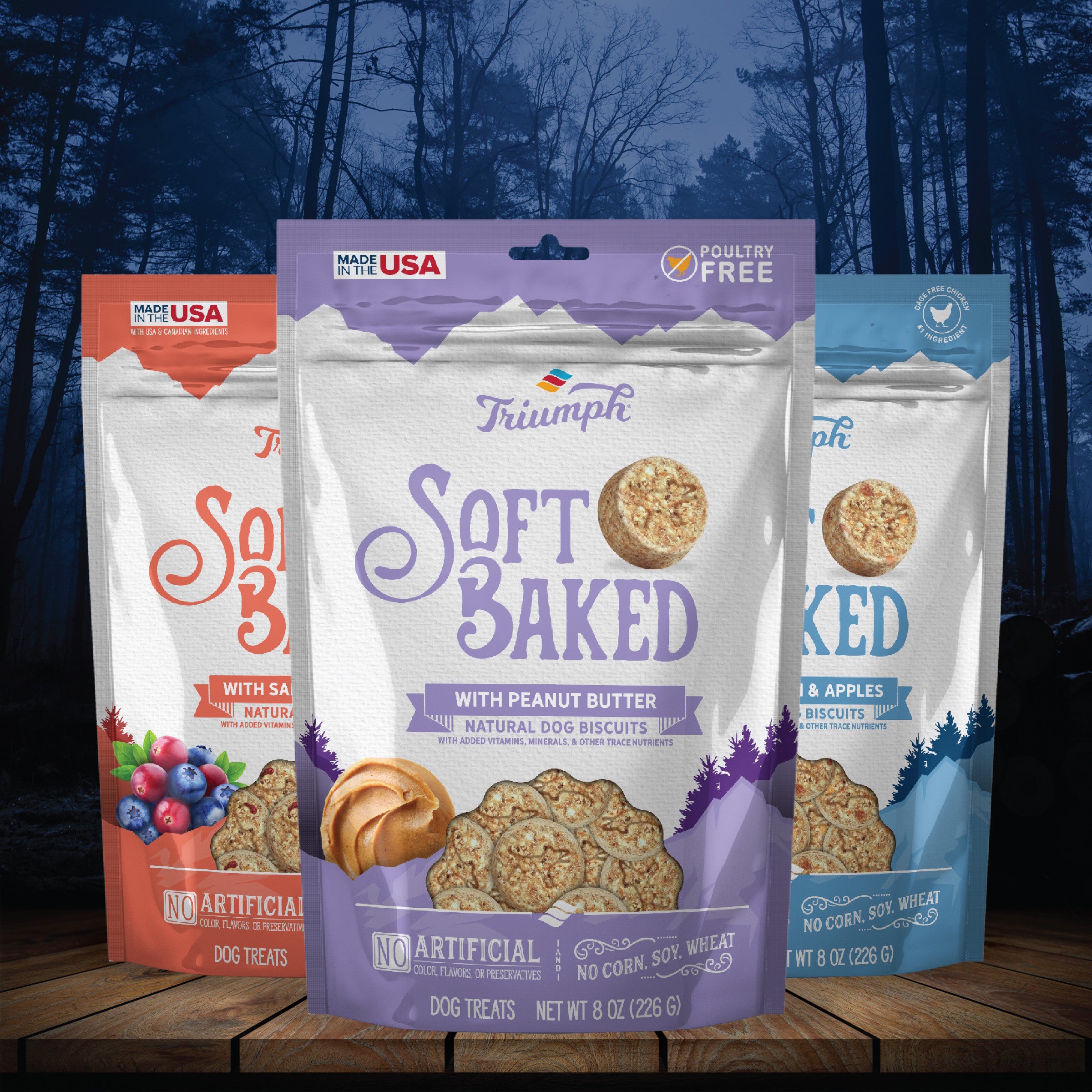 Soft Baked Dog Biscuits with Real Peanut Butter | 8 oz | Triumph