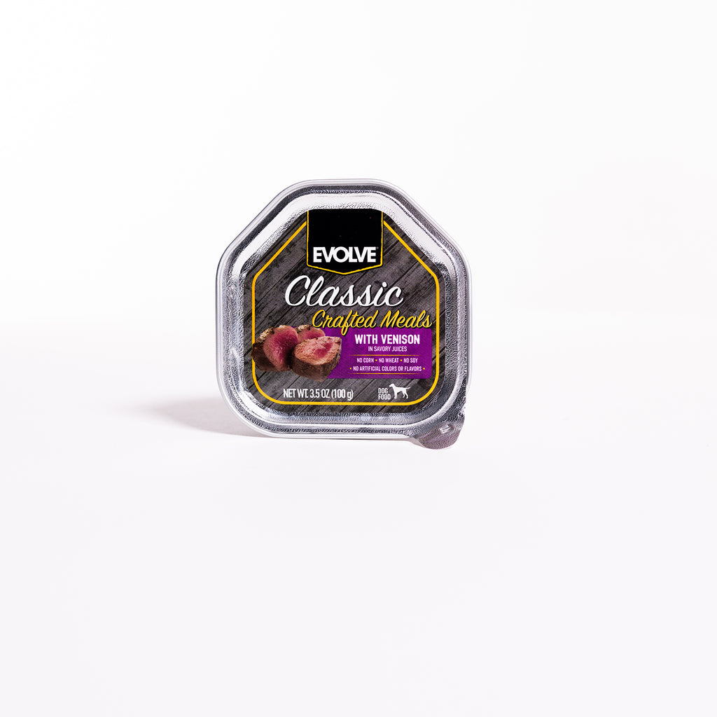 Classic Crafted Meals with Venison Wet Dog Food | 3.5 oz - 15 pk | Evolve