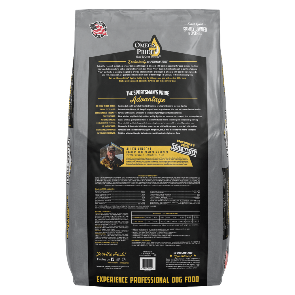 sportsmans pride limited ingredient formula grey bag