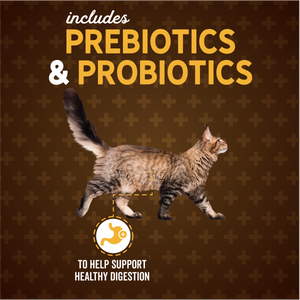 Includes prebiotics and probiotics to help support healthy digestion.