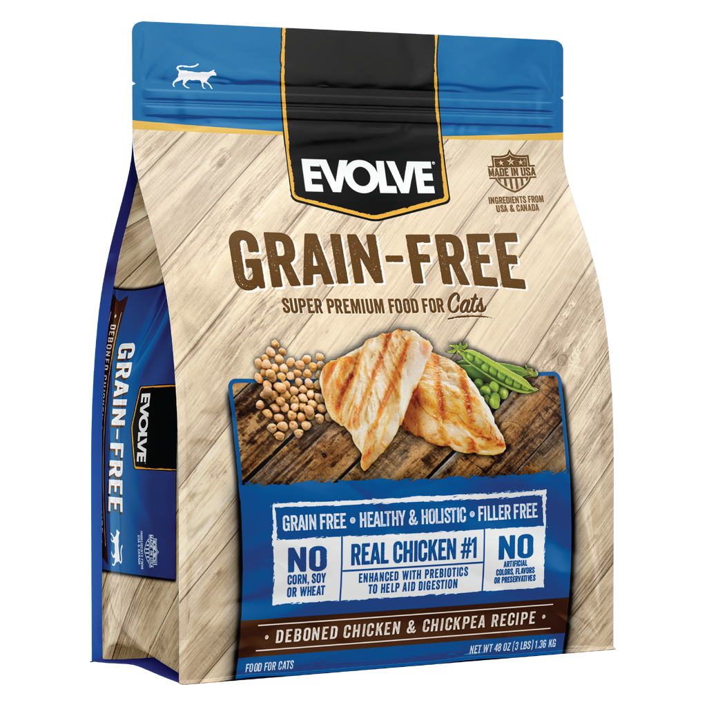 Evolve Grain Free Deboned Chicken & Chickpea Recipe Dry Cat Food | 3 LB, 11 LB