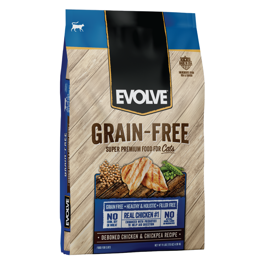 Evolve Grain Free Deboned Chicken & Chickpea Recipe Dry Cat Food | 3 LB, 11 LB