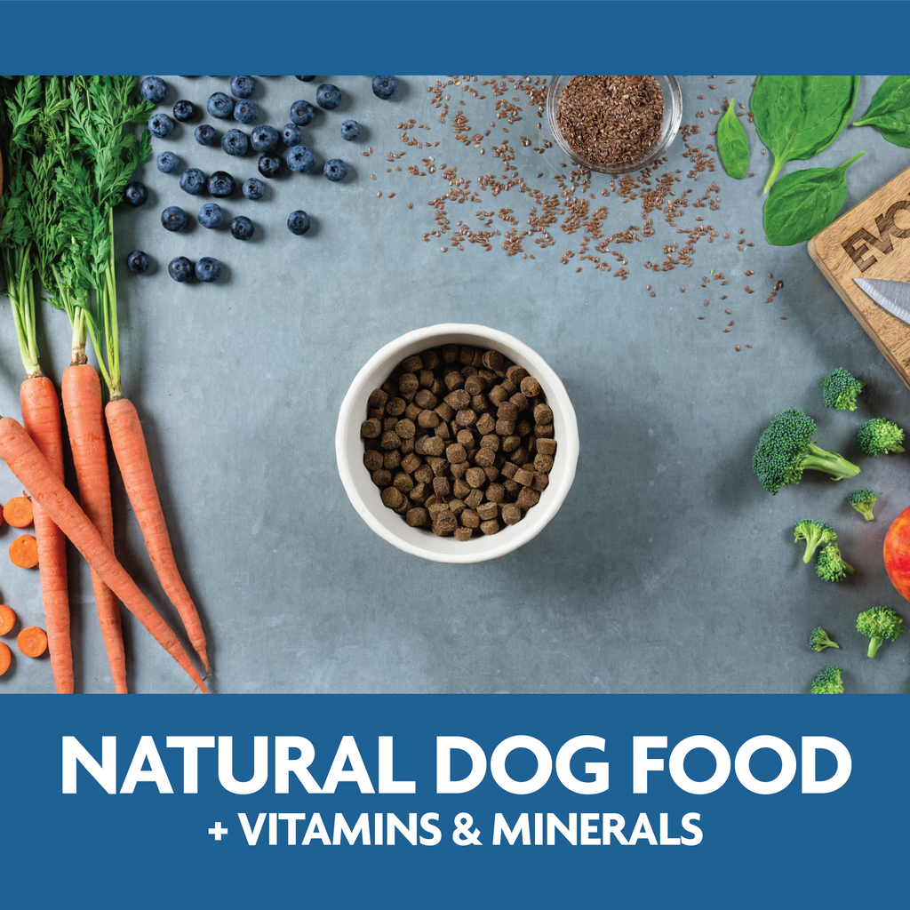 natural dog food plus vitamins and minerals